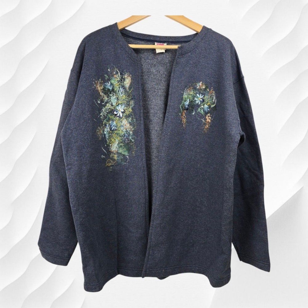 Handpainted Open Cardigan Sweatshirt